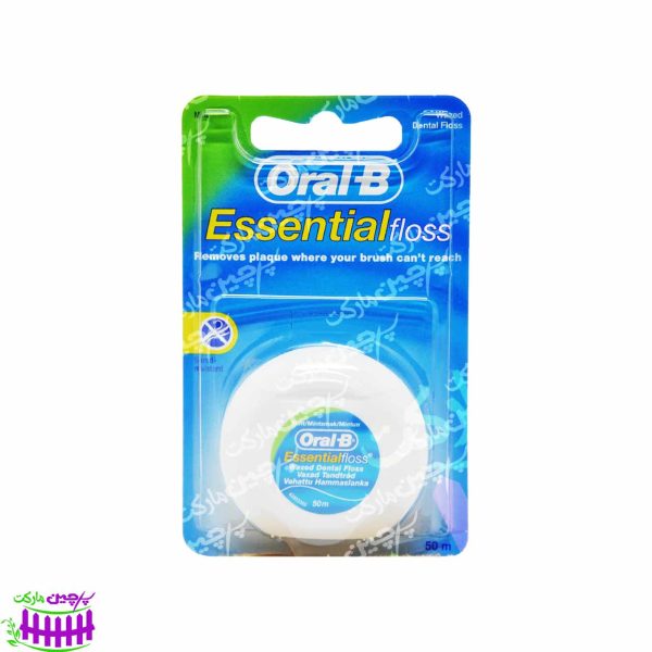 نخ دندان اسنشال ( موم دار ) نعنایی ۵۰ متر اورال بی - OralB