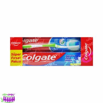 پک مسواک و خمیر دندان ۷۵ میل کولگیت - colgate