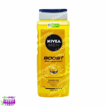 شامپو سر و بدن آقایان شاداب کننده بوست ( حاوی کافئین ) ۵۰۰ میل نیوآ - nivea