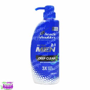 شامپو ضد شوره با نرم کننده مو آقایان دیپ کلین ( زغال فعال ) 550 میل هد اند شولدرز - head & shoulders