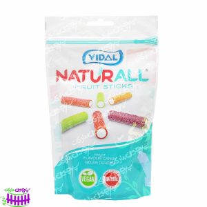 پاستیل لوله ای با طعم میوه طبیعی فروت استیکس ( وگن ) 180 گرم ویدال - vidal