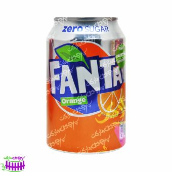 نوشابه پرتقالی زیرو ( بدون شکر ) 330 میل قوطی فانتا - fanta